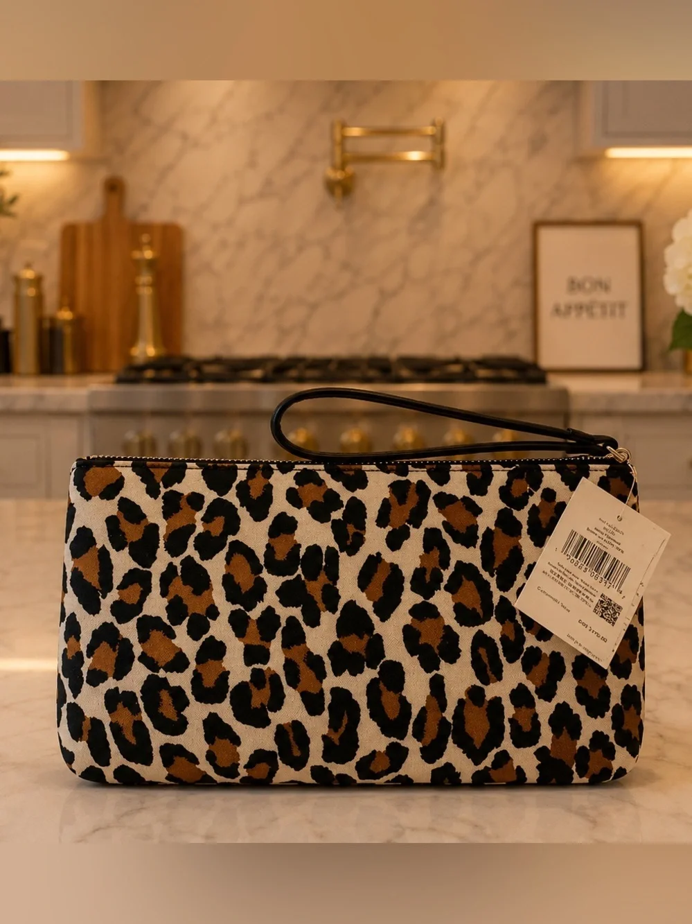 Kate Spade Staci Spotted Animal Medium L-Zip Wristlet